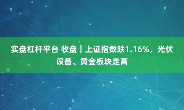 实盘杠杆平台 收盘｜上证指数跌1.16%，光伏设备、黄金板块走高